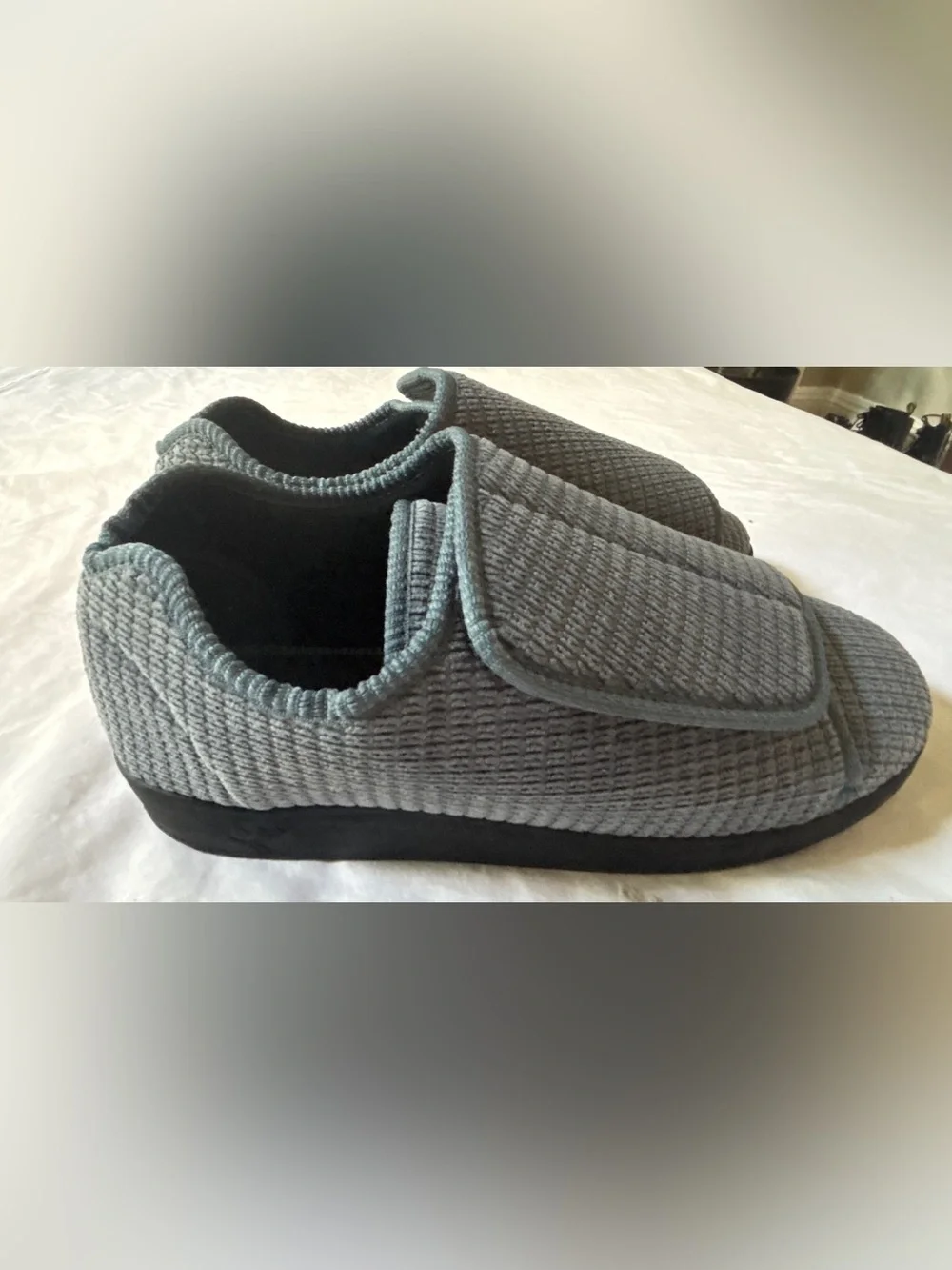 Silverts Men’s 11 XX-Wide Adaptive Slip Resistant Slippers Steel Blue